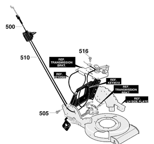 Part Location Diagram of MU671593 Briggs and Stratton Drive Cabk Assembly